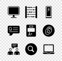 set computer monitor abacus locker changing room vector image