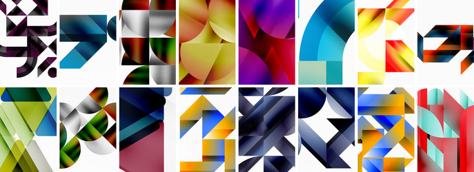 triangles and circles abstract shapes templates vector image