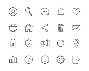 App & Web Icon Line Set - Editable Stroke vector image