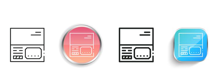credit card icon thin linear regular and button vector image