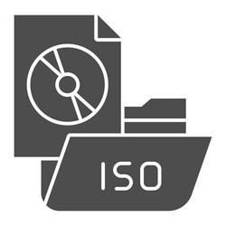 folder with disk solid icon file vector image