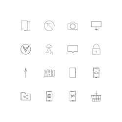network and database linear thin icons set vector image