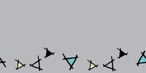 Row bouncing triangles border with gray vector