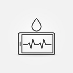 smartphone with water drop linear icon vector image