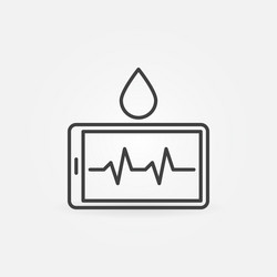 smartphone with water drop linear icon vector