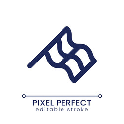 waving chequered flag pixel perfect linear ui icon vector image