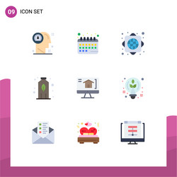 9 flat color concept for websites mobile and apps vector