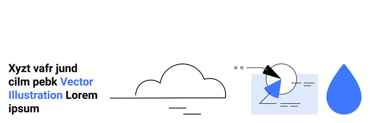 abstract cloud water drop and geometric chart vector image