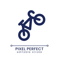 bicycle pixel perfect linear ui icon vector image