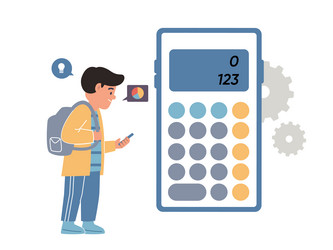 calculator app study needs calculating system vector image