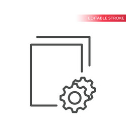 documents processing thin line icon vector