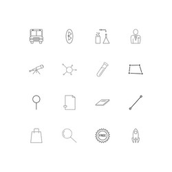 education and science simple linear icons set vector