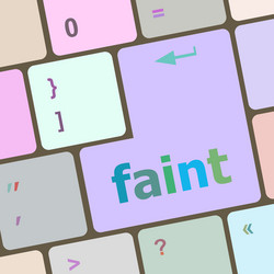faint word on keyboard key notebook computer vector image