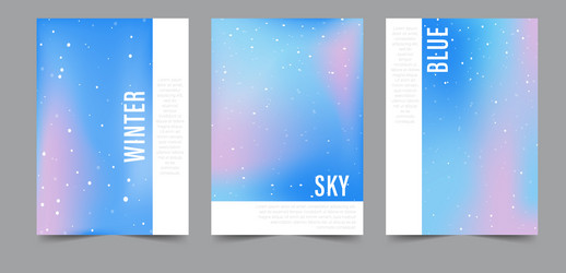 gradient winter background with snowflakes set vector image