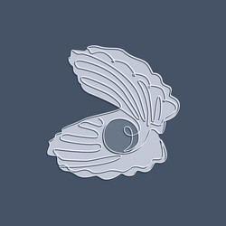 open seashell with pearl continuous one line vector image