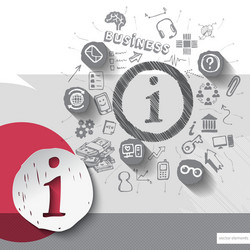 paper and hand drawn internet emblem with icons vector image