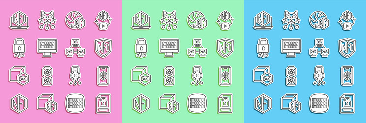 set line document and lock mobile with art store vector image