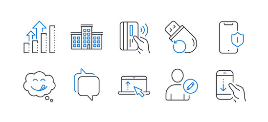 set technology icons such as edit user vector