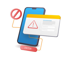 smartphone system password error warning vector image