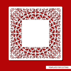 square frame with a carved pattern vector image