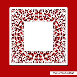 Square frame with a carved pattern vector