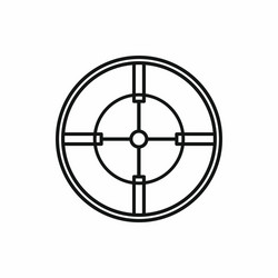 crosshair reticle icon in outline style vector