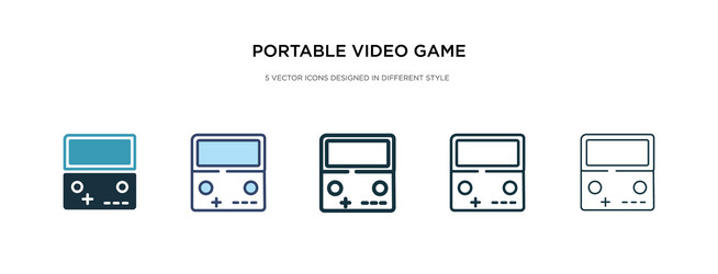 portable video game console icon in different vector image