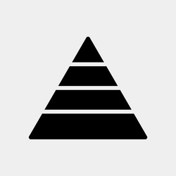 pyramid chart icon in solid style for any projects vector image