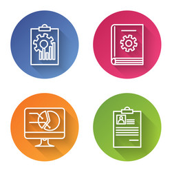 Set line clipboard with graph chart user manual vector