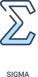 sigma concept 2 colored icon simple line element vector image