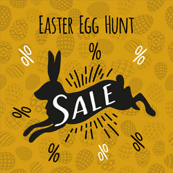 Silhouette of a black rabbit with handwritten Vector Image