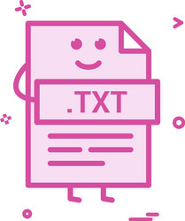 computer txt file format type icon design vector