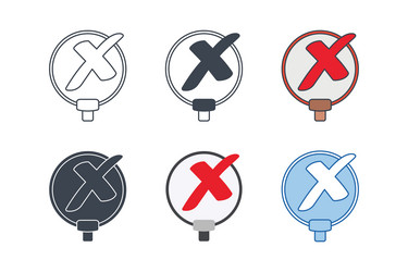 cross mark icon collection with different styles vector image