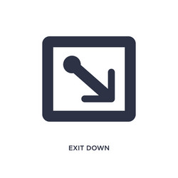 exit down icon on white background simple element vector image