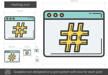 hashtag line icon vector