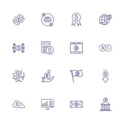 Internet mining icon set vector