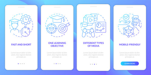 High turnaround tactics blue gradient onboarding Vector Image