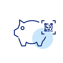 piggy bank with qr code easy savings access vector image