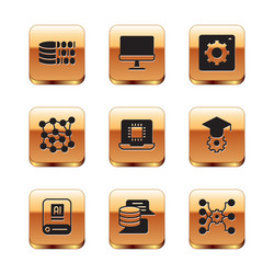 set binary code artificial intelligence ai vector image