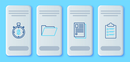 set line document folder file time vector image