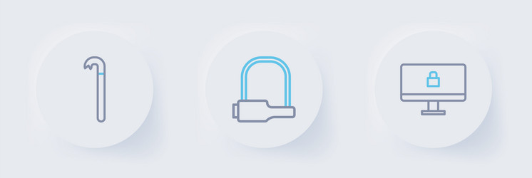 set line lock on computer monitor bicycle vector image