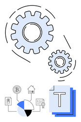 workflow automation with interconnected gears vector image