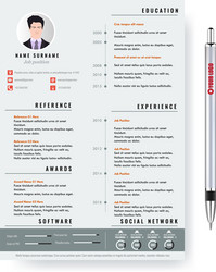 Creative minimalist cv resume template vector