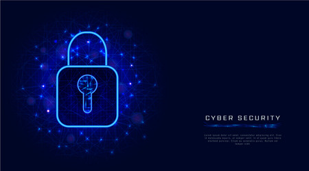 cyber security and data protection banner vector