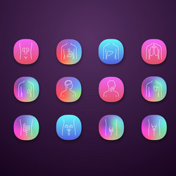 diagrams app icons set data graphic visualization vector image