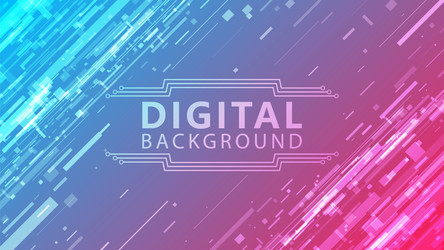 digital technology banner glitch error effect vector