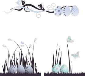 Easter eggs banner set Royalty Free Vector Image