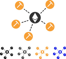 ethereum mining pool icon vector image