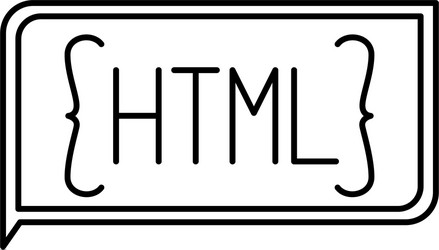 monochrome silhouette of rectangle text html vector