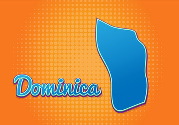 Retro map dominica with halftone background vector